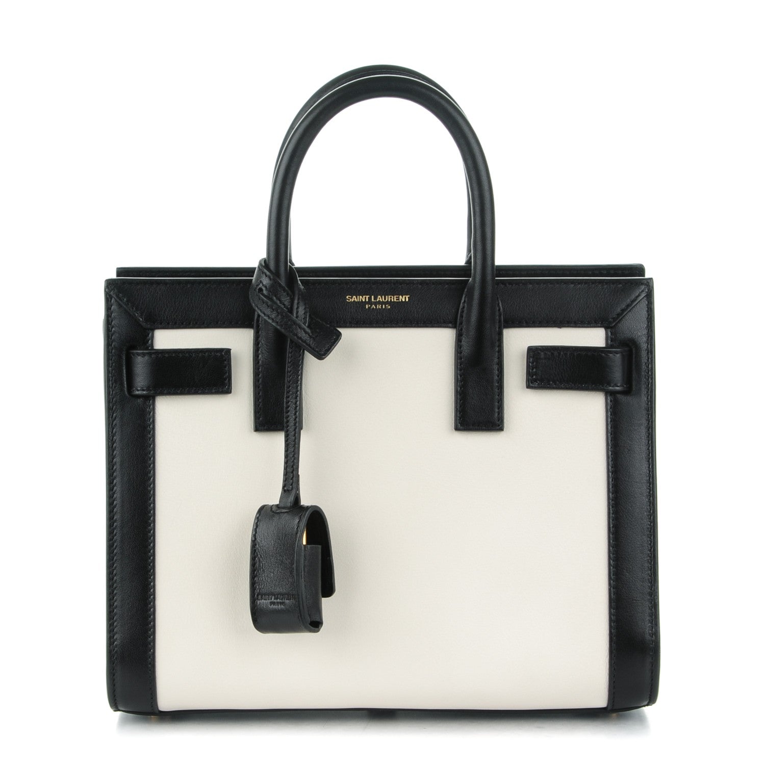 Saint Laurent Calfskin Bi-Color Nano Sac De Jour Porcellana Black 1 of 6