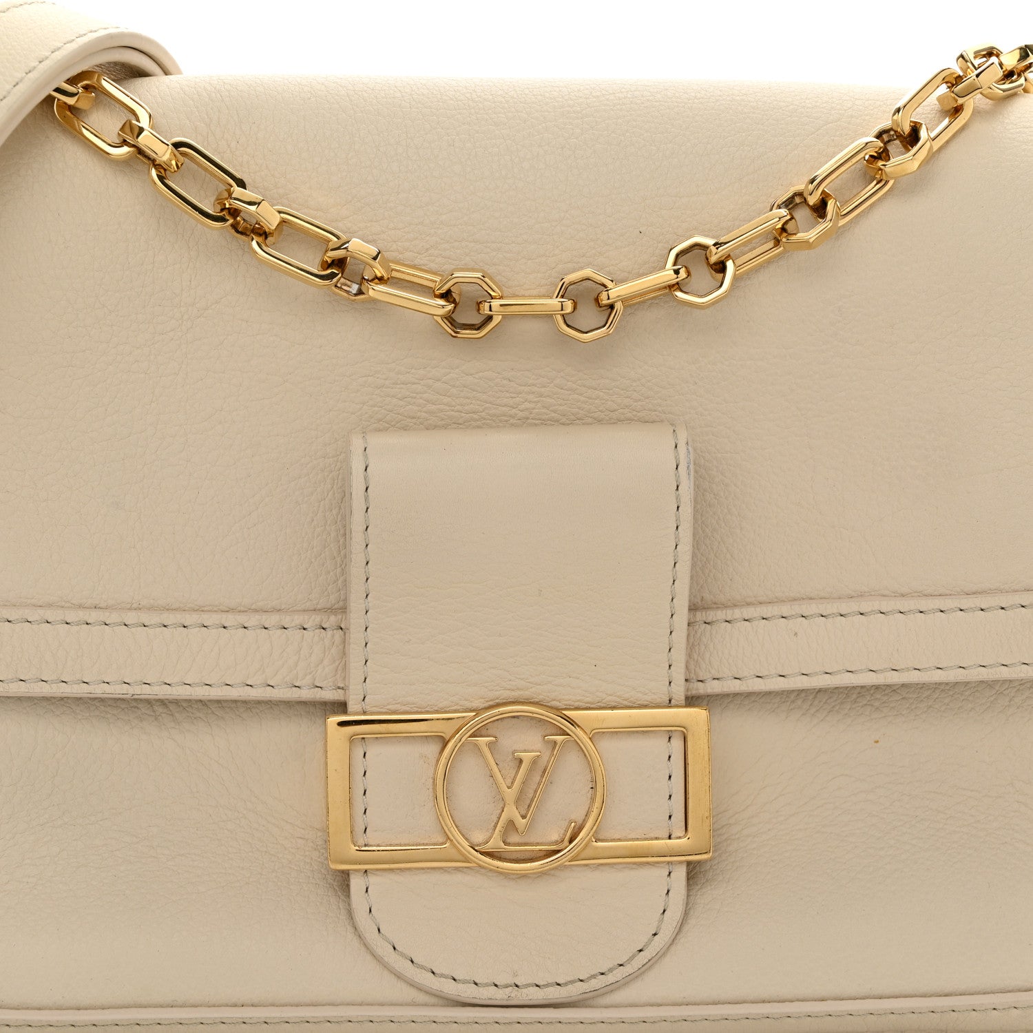 Louis Vuitton Smooth Calfskin Soft Dauphine MM White 8 of 11