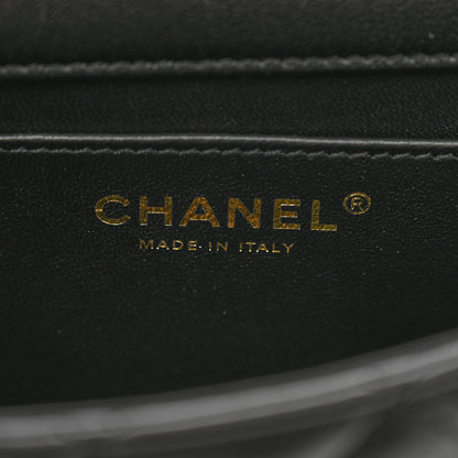 Chanel Shiny Lambskin Quilted Pearl Twist Mini Square Flap Black 6 of 10