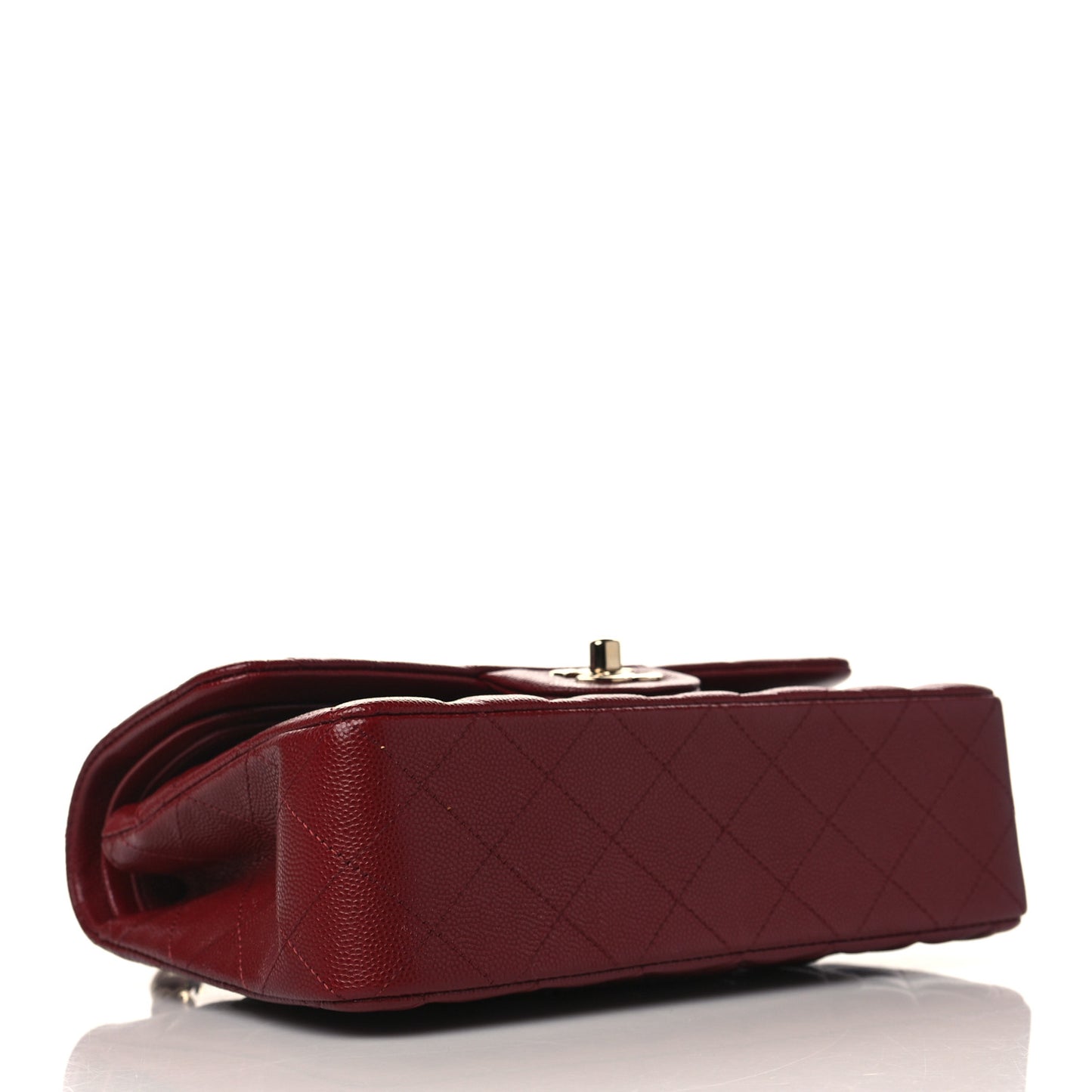 Caviar Quilted Small Double Flap Burgundy