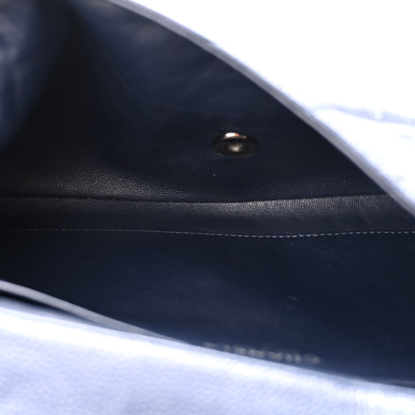 Caviar Quilted Clutch With Chain Flap Blue