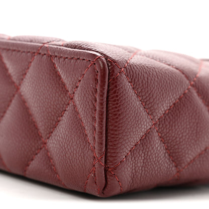 Chanel Caviar Quilted Top Handle Slim Vanity With Chain Burgundy 10 of 10