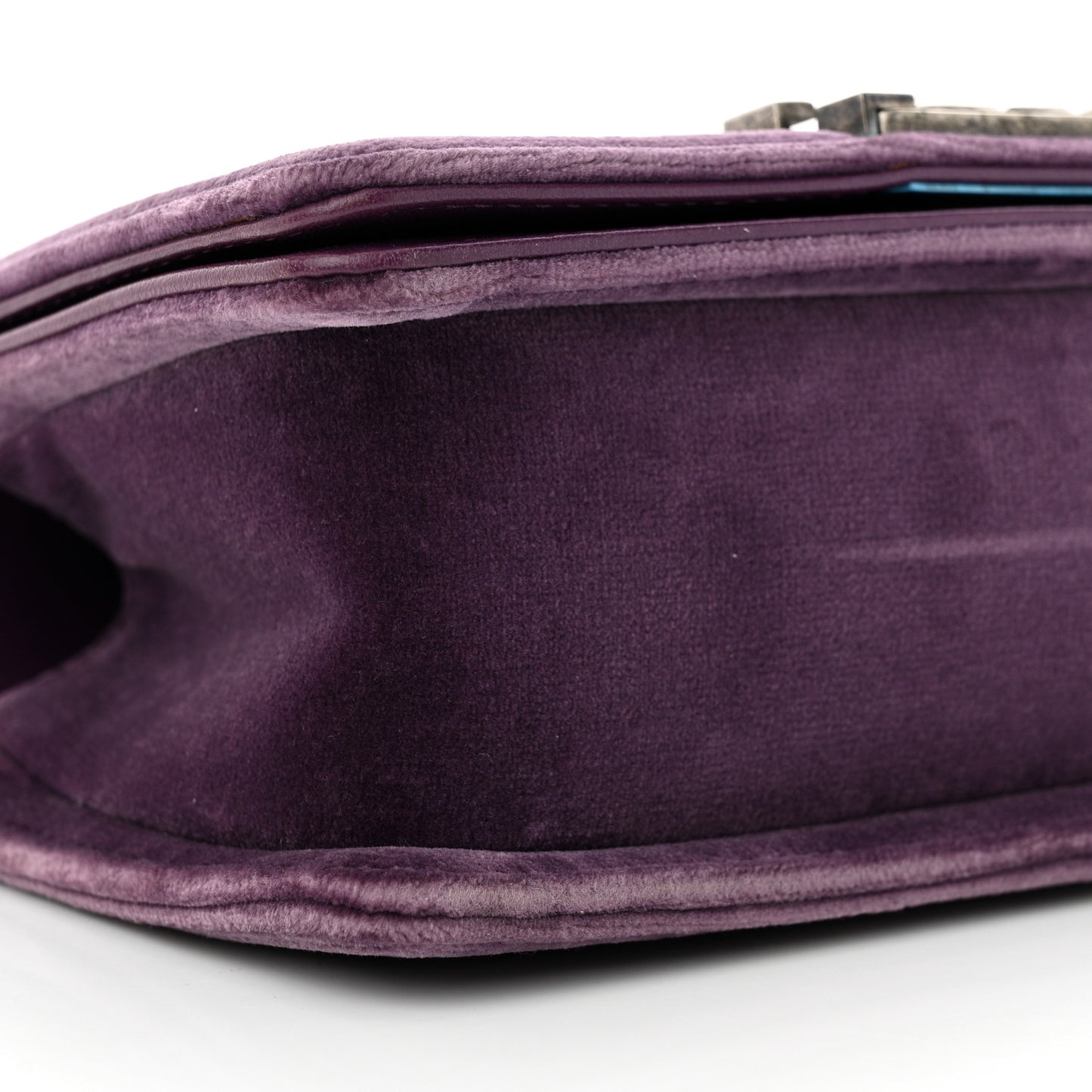 Velvet Quilted Small Boy Flap Purple