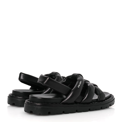 Prada Nappa Padded Blow 20mm Slingback Sandals 40 Black 5 of 12
