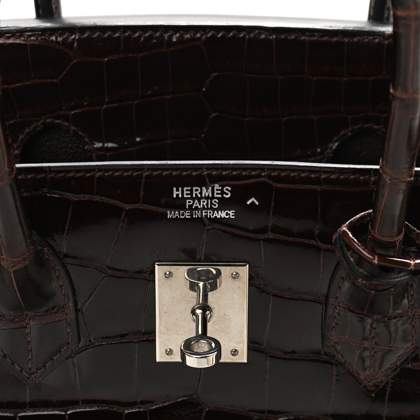 Shiny Porosus Crocodile Birkin 35 Cocoan