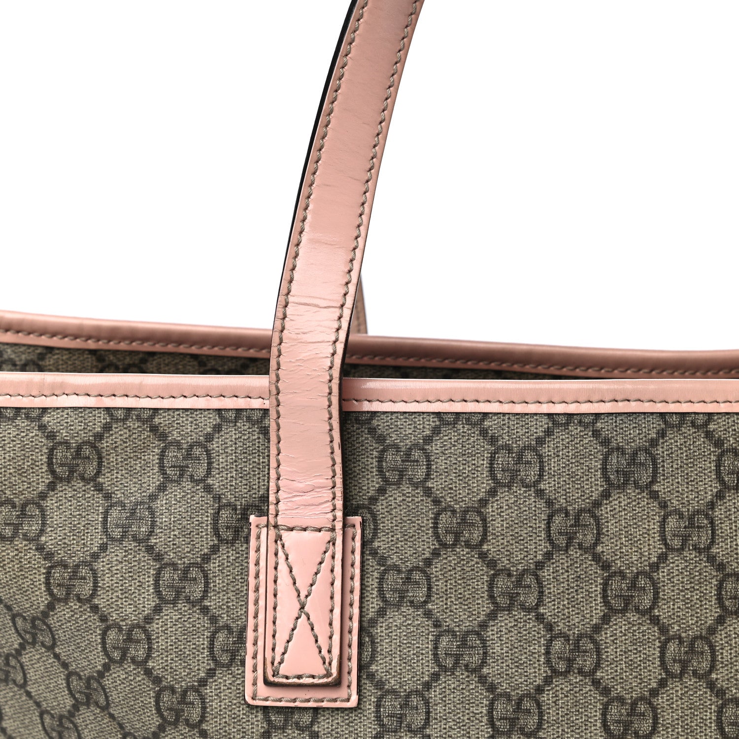 Gucci GG Supreme Monogram Medium Zippered Shopping Tote Pink 15 of 16
