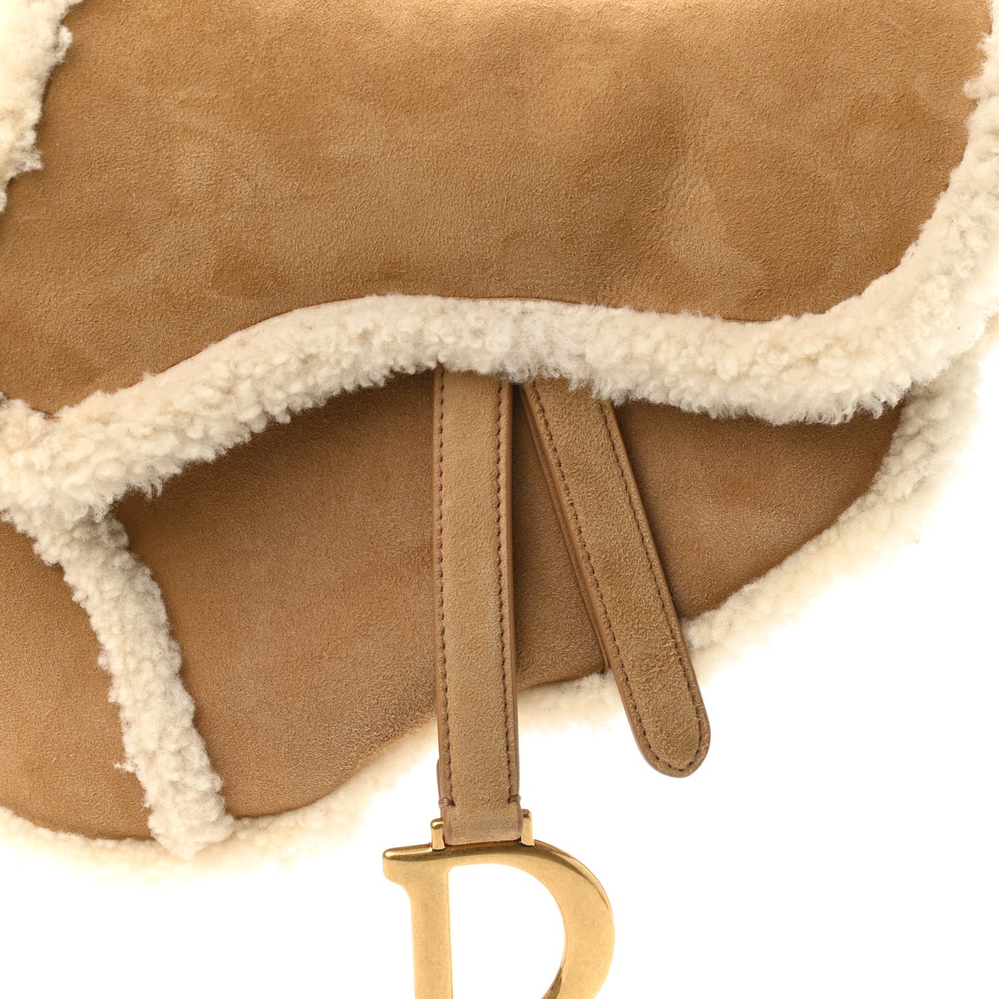 Shearling Saddle Bag Camel