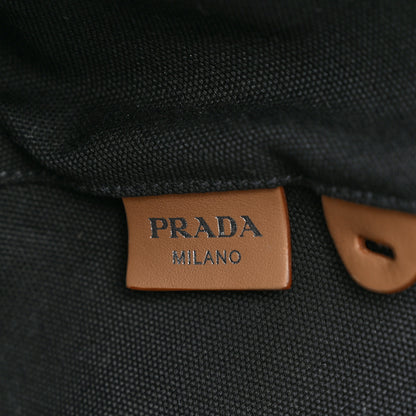 Prada Canapa Small Shopping Tote Black 7 of 11