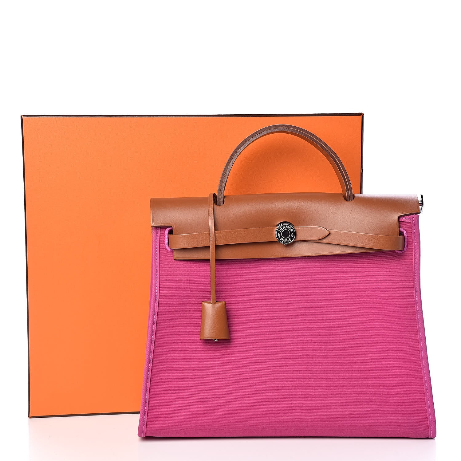 Hermes Vache Hunter Toile Herbag Zip 31 PM Magnolia Fauve 10 of 10