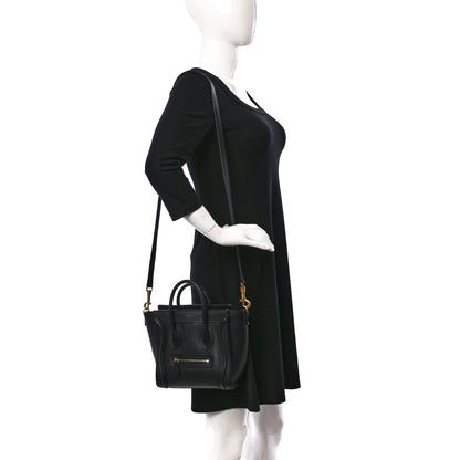 Celine Smooth Calfskin Nano Luggage Black 2 of 13