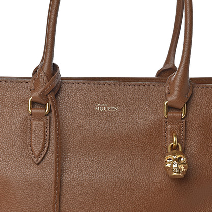 Alexander McQueen Pebbled Calfskin Large Skull Padlock Zip Around Tote Cuoio 11 of 11