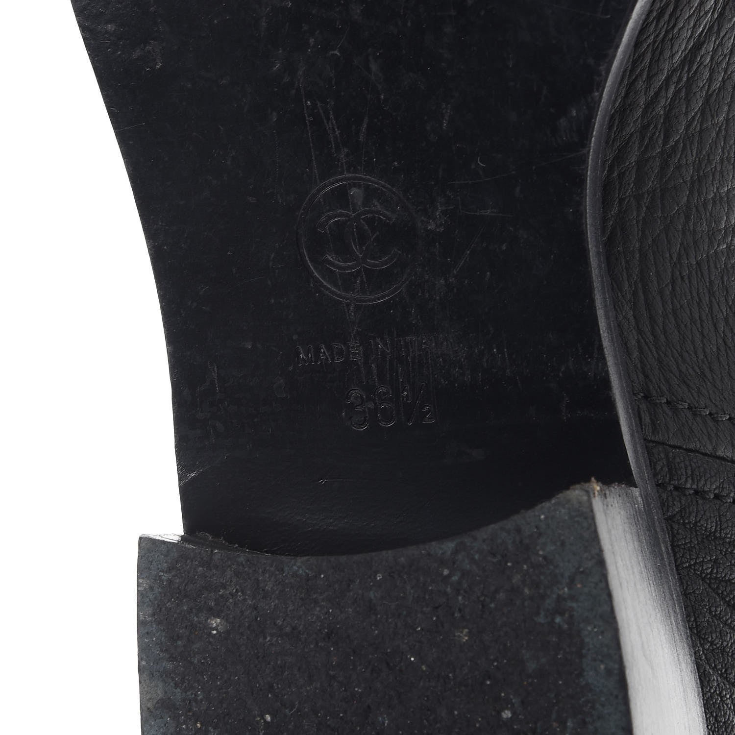 Chanel Lambskin Calfskin High Boots 36.5 Dark Brown Black 8 of 15