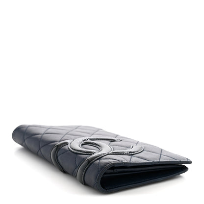 Chanel Calfskin Quilted Cambon Yen Wallet Blue 4 of 10