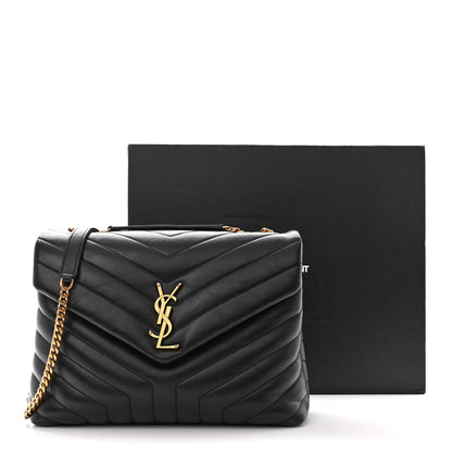 Saint Laurent Calfskin Y Quilted Monogram Medium Loulou Chain Satchel Black 15 of 15