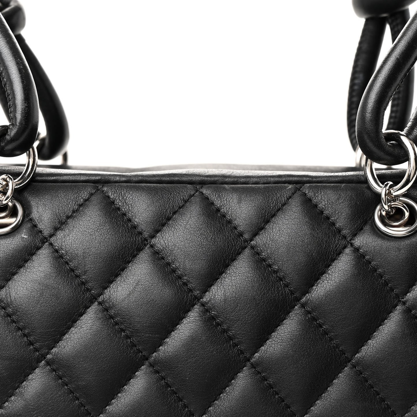 Calfskin Quilted Large Cambon Bowler Black
