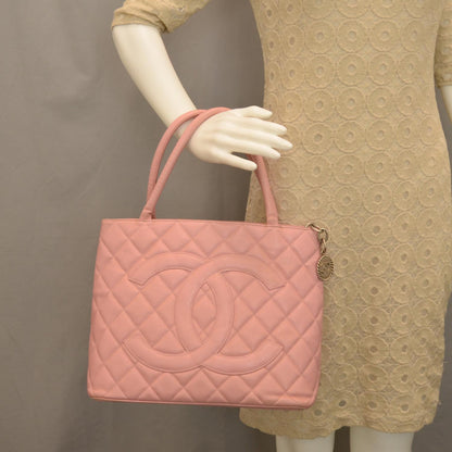 Chanel Caviar Medallion CC Tote Light Pink 2 of 10