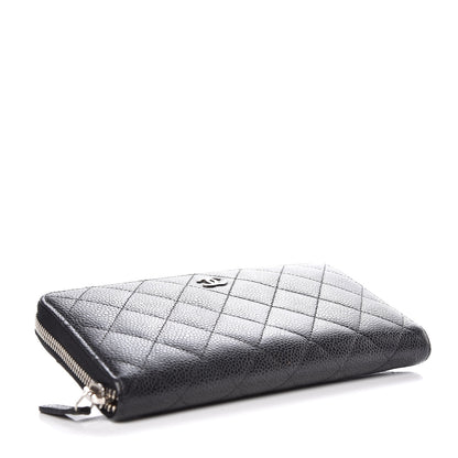 Chanel Caviar Quilted Large Gusset Zip Around Wallet Black 4 of 8