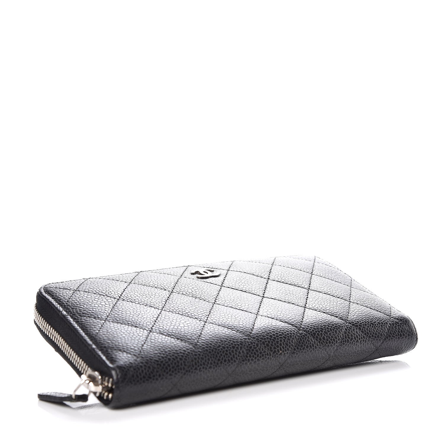 Chanel Caviar Quilted Large Gusset Zip Around Wallet Black 4 of 8