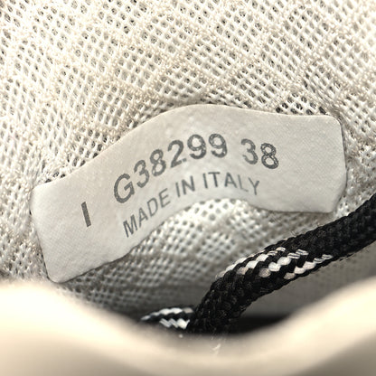 Chanel Mesh Suede Calfskin Grained Calfskin Womens CC Sneakers 38 Beige Grey Black 6 of 9