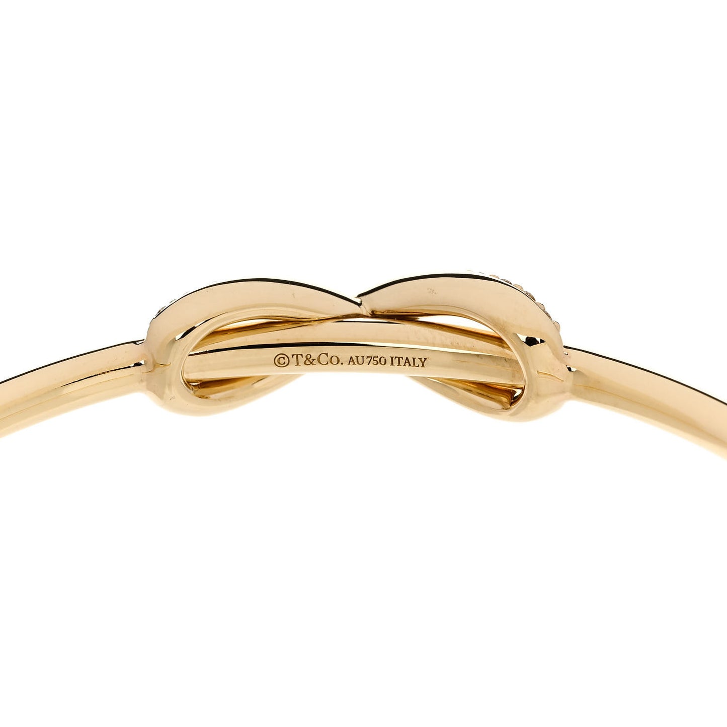 18K Yellow Gold Diamond Infinity Cuff Bracelet