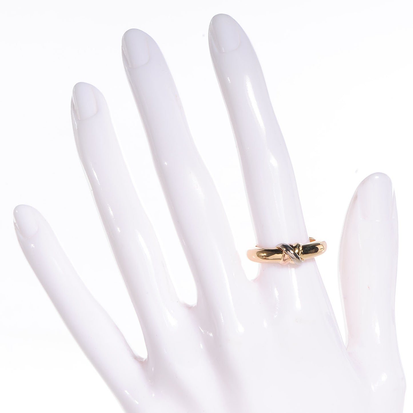 18k Pink Yellow White Gold Trinity Ring 6.25