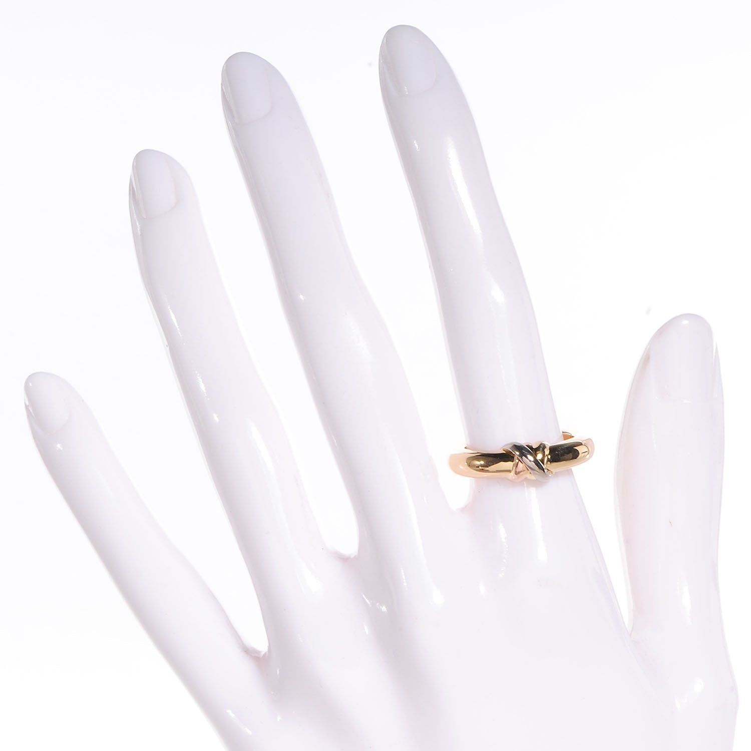 Cartier 18k Pink Yellow White Gold Trinity Ring 6.25 2 of 6