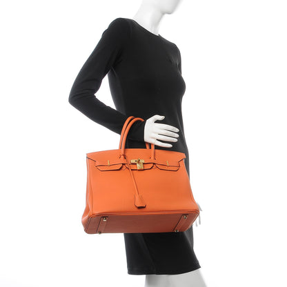 Hermes Togo Birkin 35 Orange 2 of 53