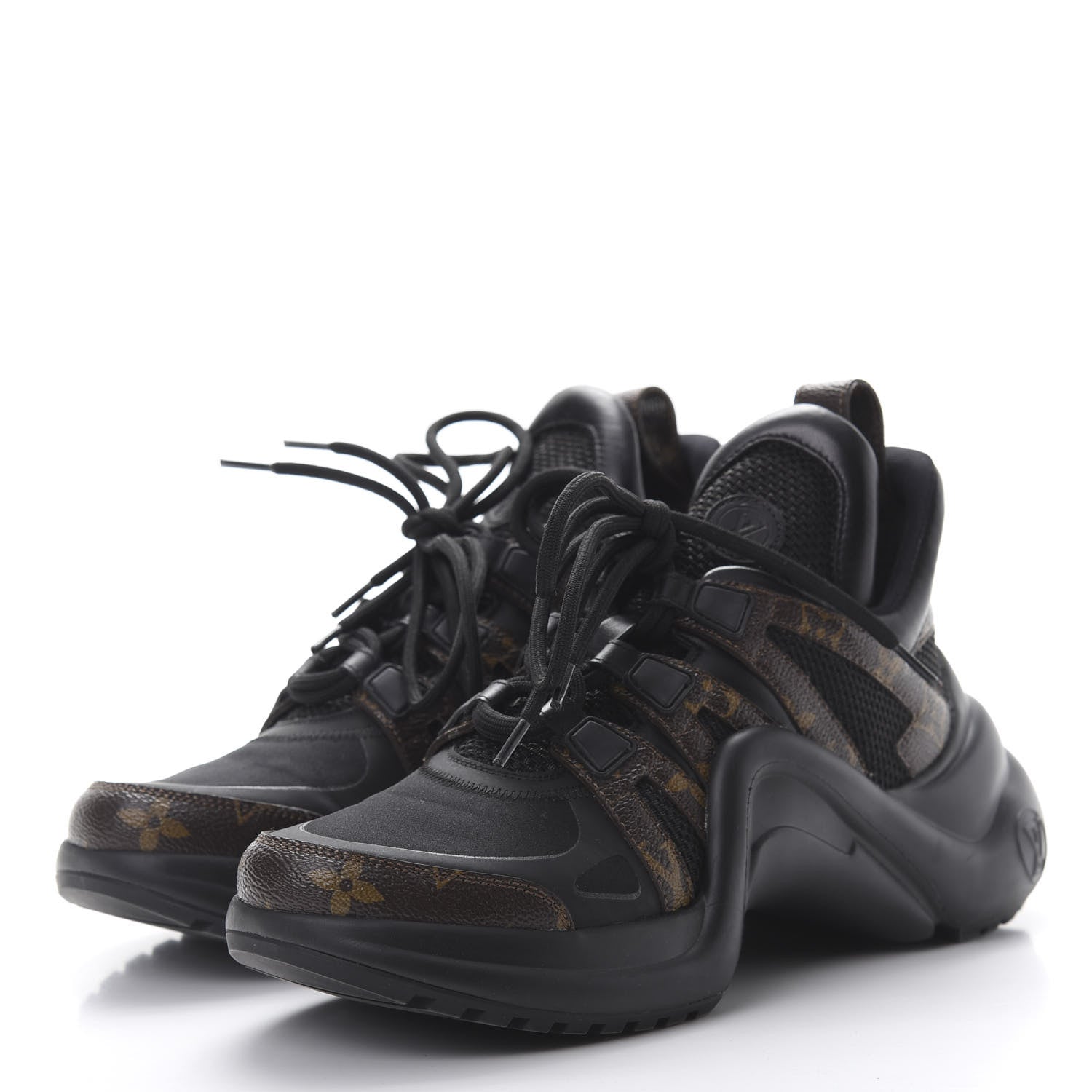Louis Vuitton Calfskin Patent Monogram LV Archlight Sneakers 36.5 Black 3 of 8