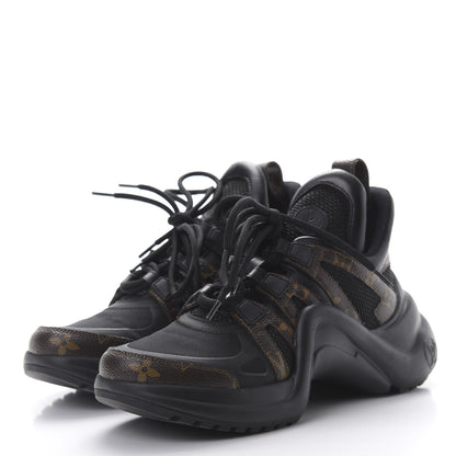 Louis Vuitton Calfskin Patent Monogram LV Archlight Sneakers 36.5 Black 3 of 8