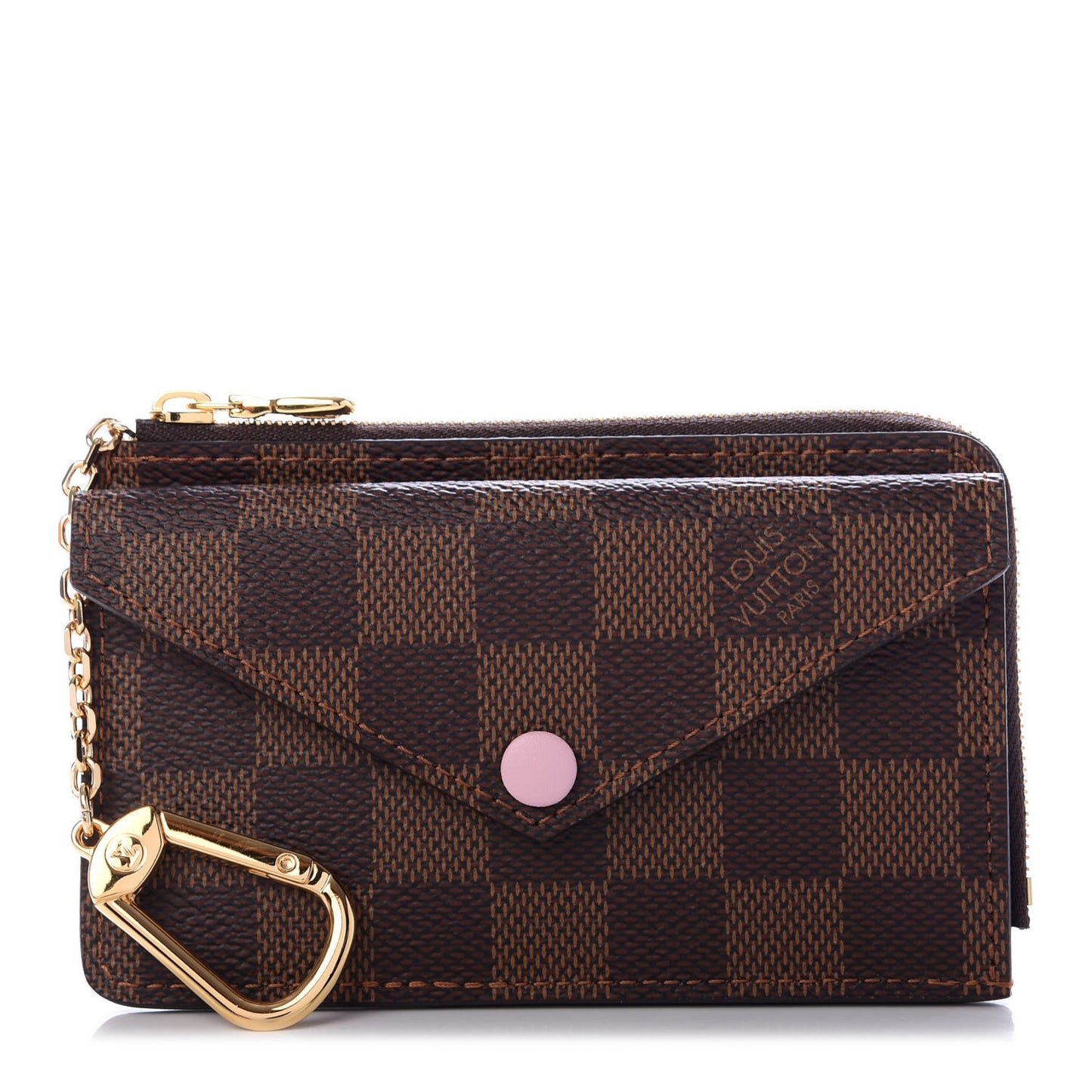 Damier Ebene Recto Verso Card Holder Rose Ballerine