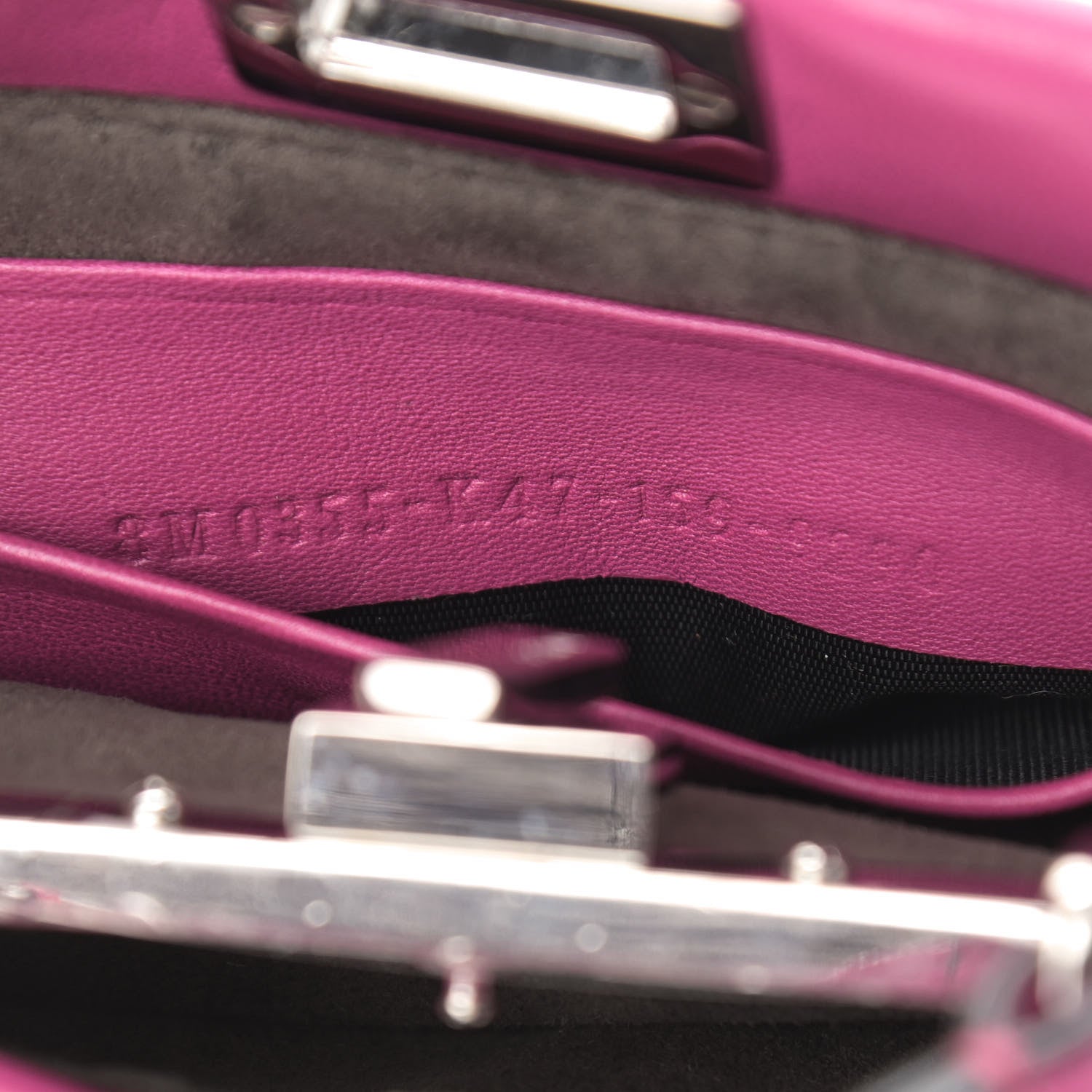 Fendi Nappa Micro Peekaboo Iconic Satchel Magenta 8 of 12