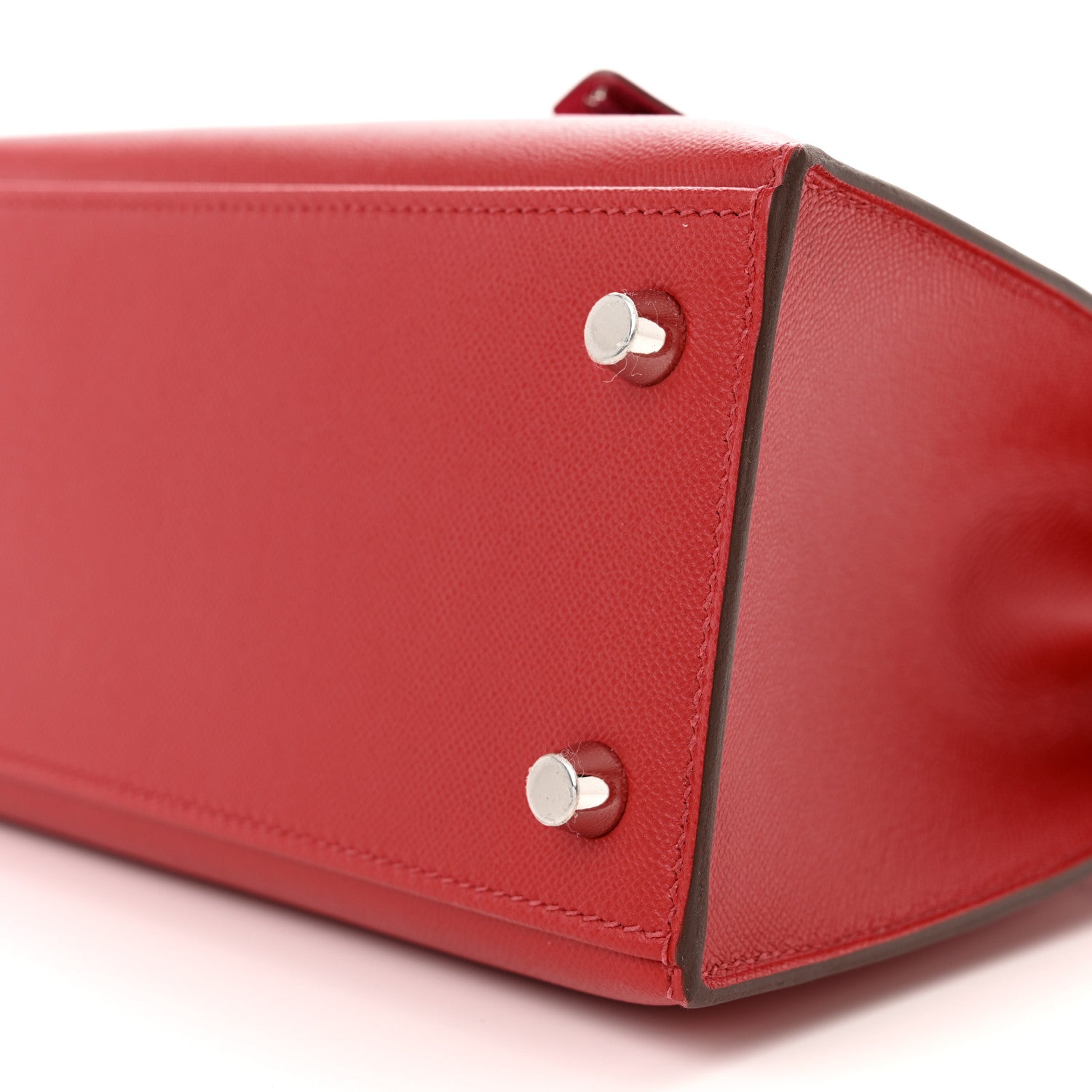 Hermes Madame Calfskin Verso Kelly Sellier 25 Rouge Piment Rose Shocking 10 of 10
