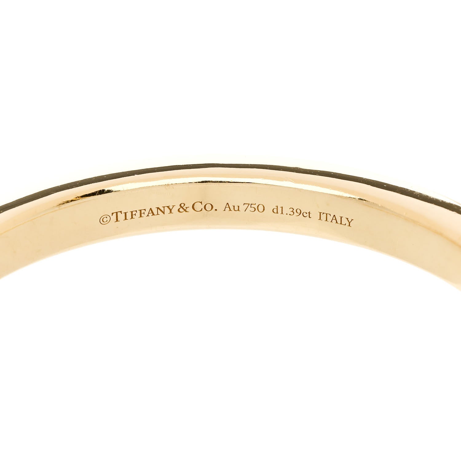 Tiffany 18K Yellow White Gold Diamond Tiffany Lock Half Pave Bangle Bracelet 3 of 3