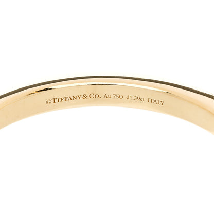 Tiffany 18K Yellow White Gold Diamond Tiffany Lock Half Pave Bangle Bracelet 3 of 3