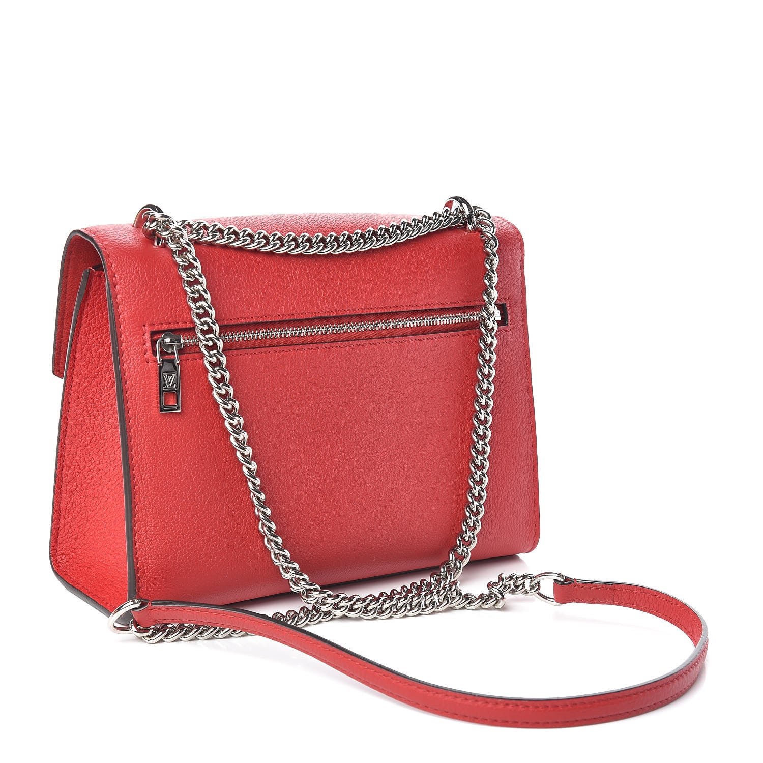 Louis Vuitton Soft Calfskin Mylockme Chain Bag BB Rubis 3 of 11