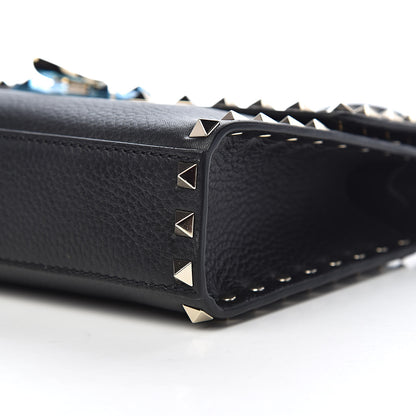 Valentino Garavani Pebbled Calfskin Medium Rockstud Flip Lock Crossbody Bag Black 9 of 10