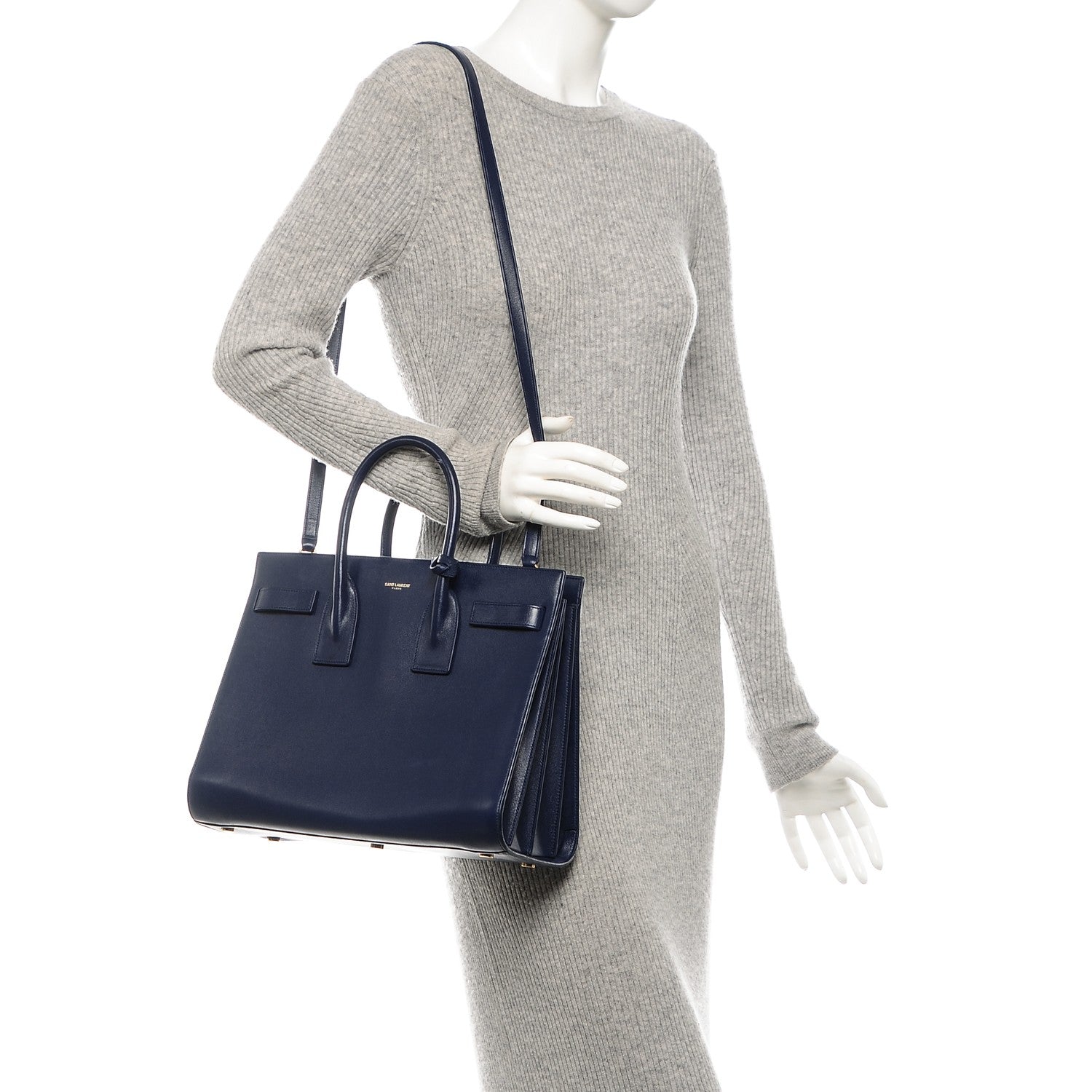 Saint Laurent Calfskin Small Sac De Jour New Marine 2 of 10