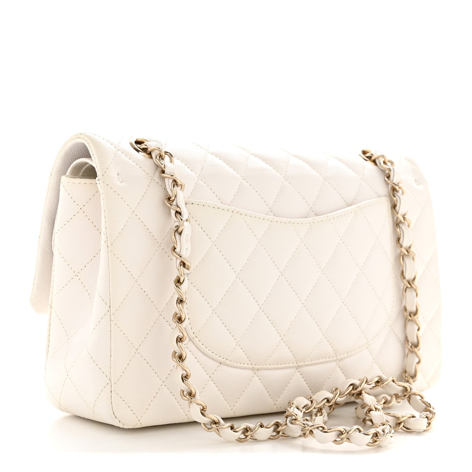Chanel Caviar Quilted Medium Double Flap White 3 of 15