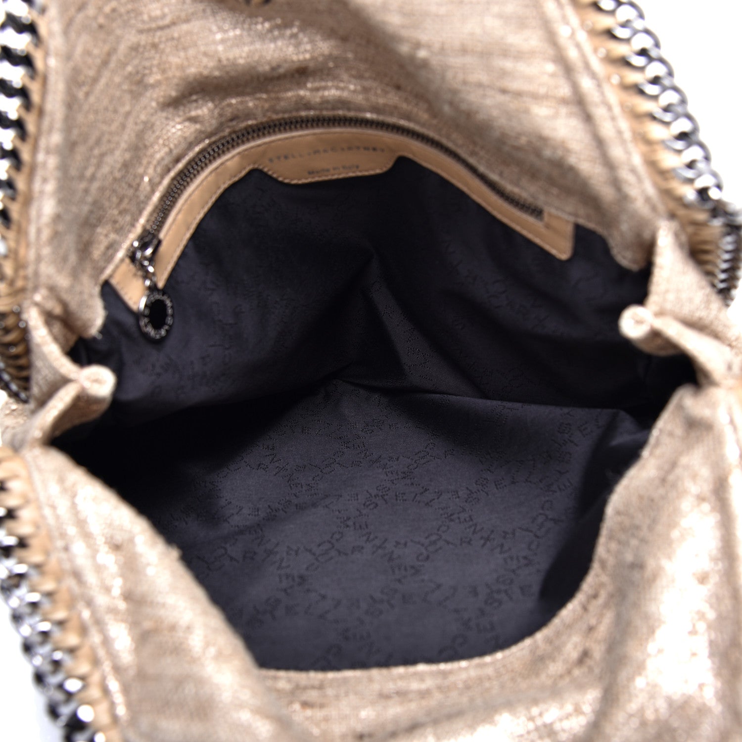 Stella McCartney Metallic Linen Small Falabella Tote Taupe 5 of 9
