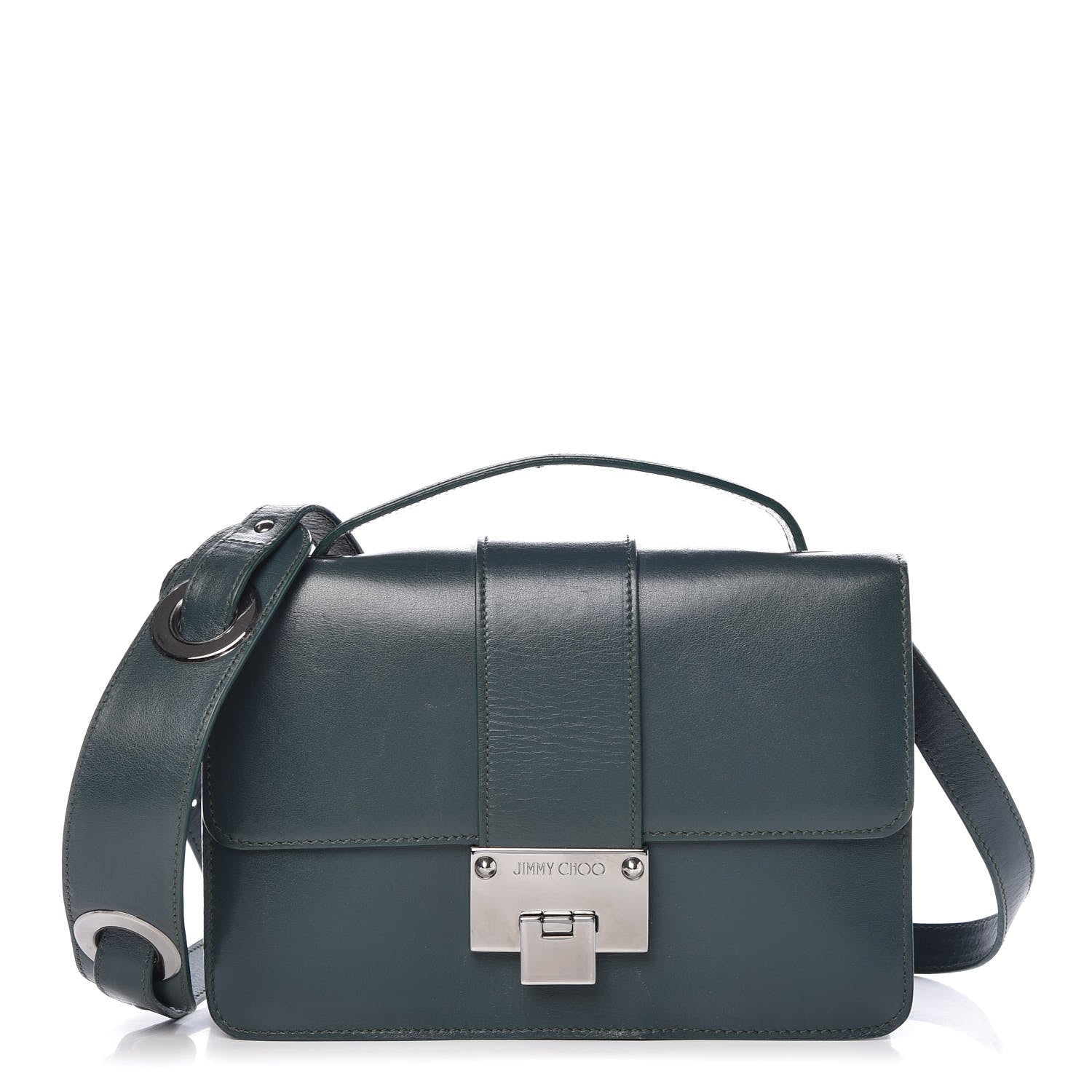 Jimmy Choo Smooth Calfskin Rebel Crossbody Bag Evergreen 1 of 9