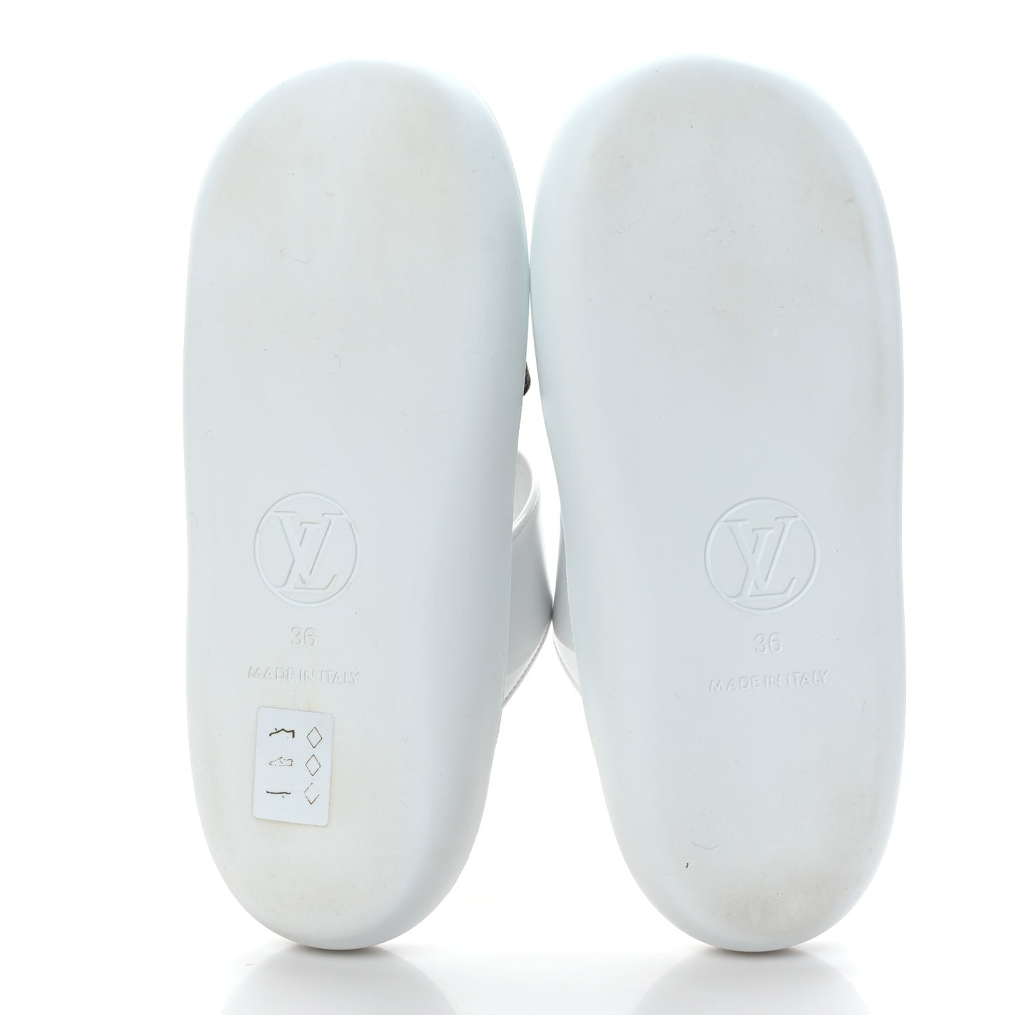 Monogram Sunbath Flat Mule Sandals 36 White