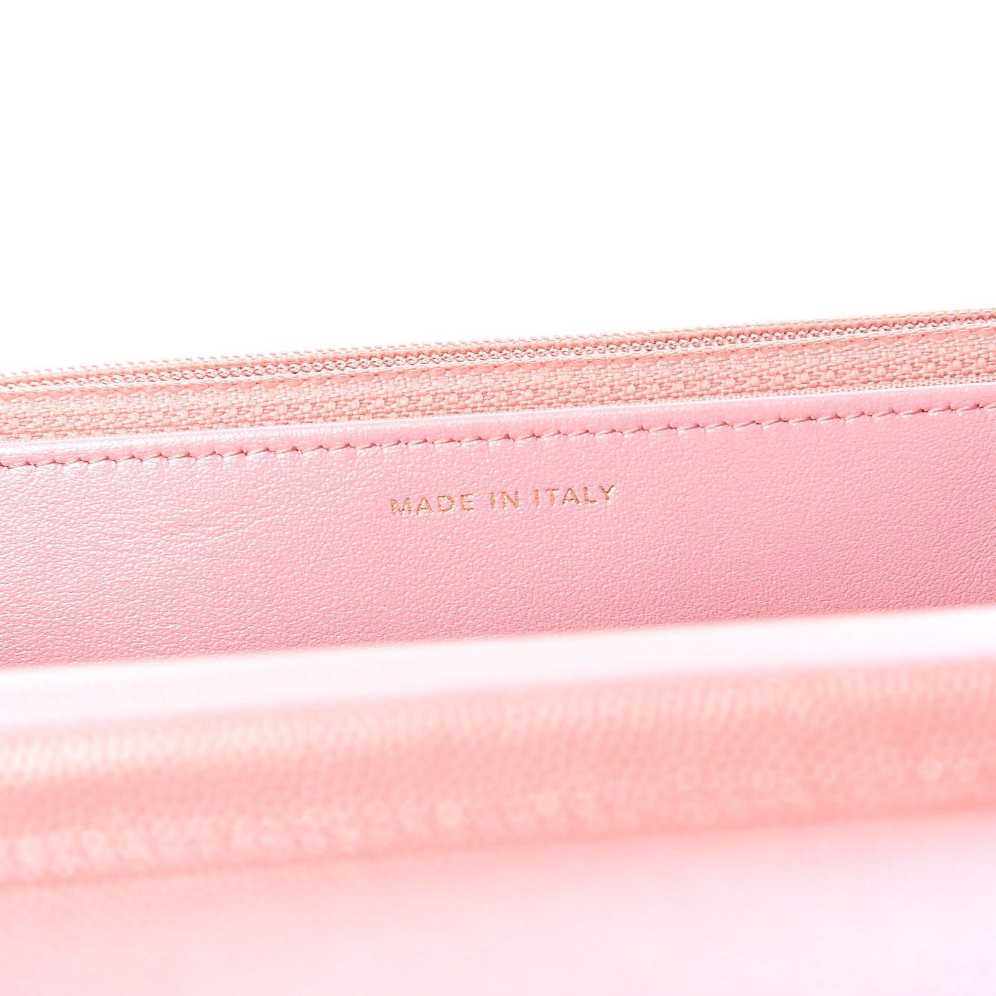 Iridescent Caviar Quilted Wallet on Chain WOC Rose Pink