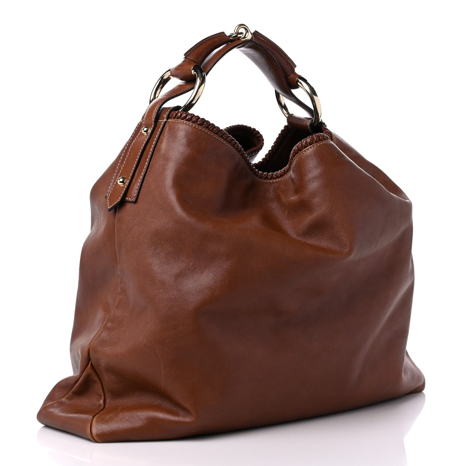 Gucci Calfskin Large Horsebit Chain Hobo Brown 3 of 18