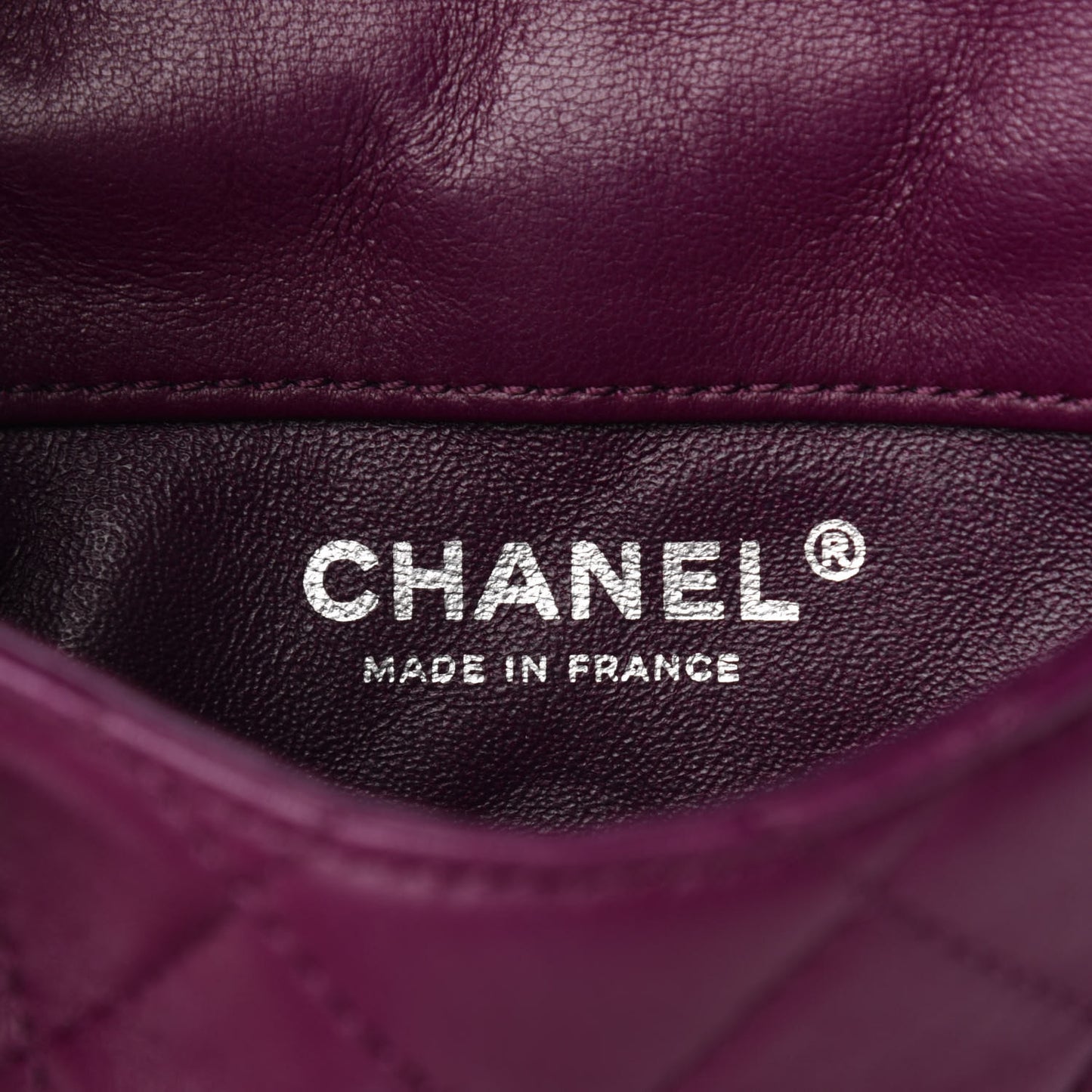 Lambskin Quilted Mini Mineral Nights Flap Crossbody Bag Purple