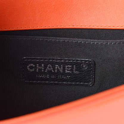 Chanel Patent Calfskin Quilted Small Plexiglass Boy Flap Orange 6 of 17