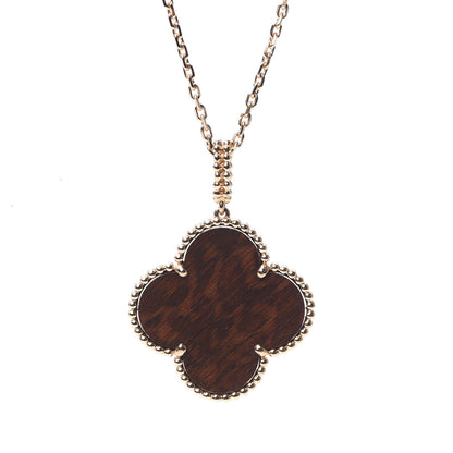 Van Cleef & Arpels 18K Rose Gold Letterwood Magic Alhambra Long Necklace 4 of 9