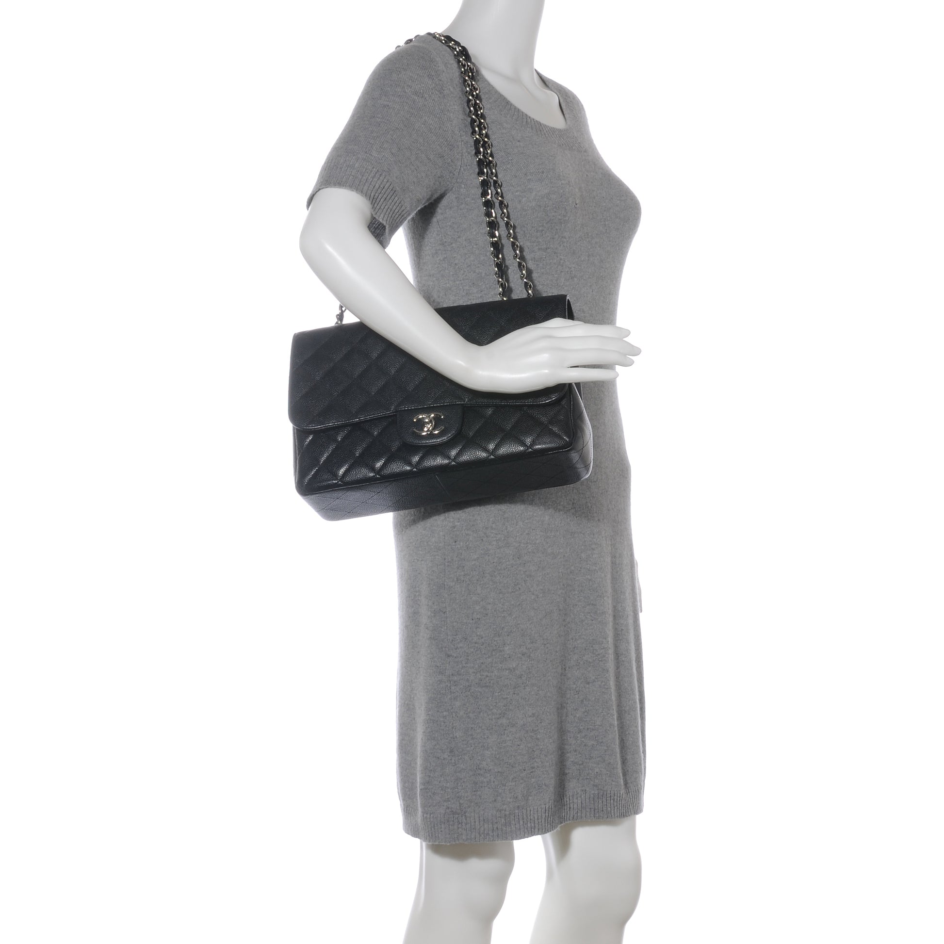 Chanel Caviar Jumbo Single Flap Black 2 of 9