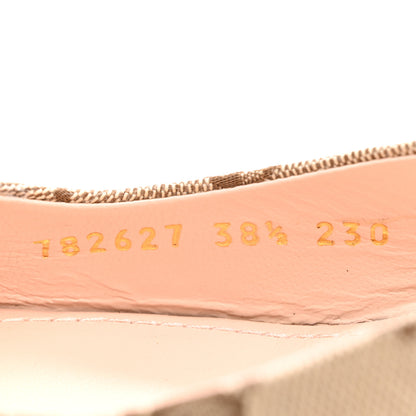 Gucci Monogram Horsebit 35mm Slingback Pumps 38.5 Beige Ebony Cocoa 8 of 9