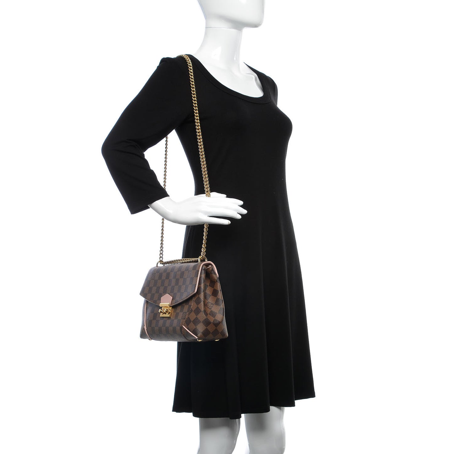 Damier Ebene Caissa Clutch Rose Ballerine