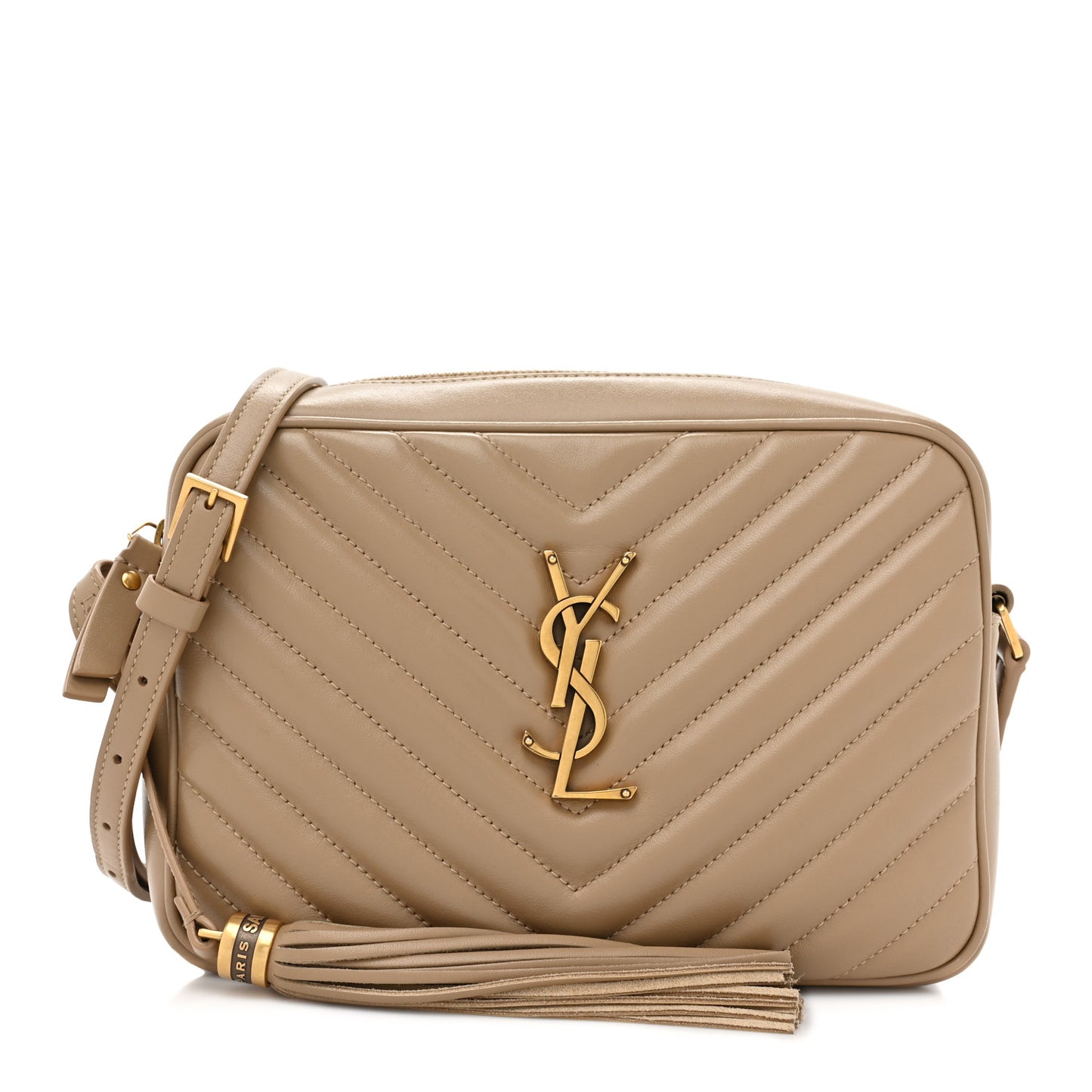 Calfskin Matelasse Monogram Lou Camera Bag Dark Beige